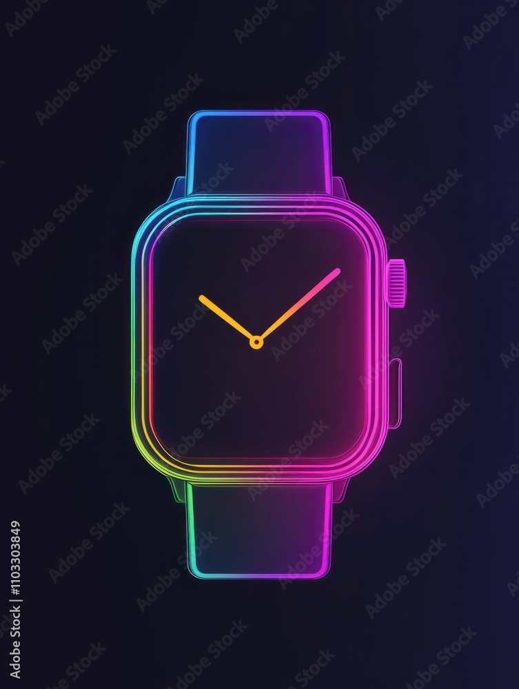 Poster smartwatch multi color style icon. simple thin line, outline of internet things icons for ui and ux,