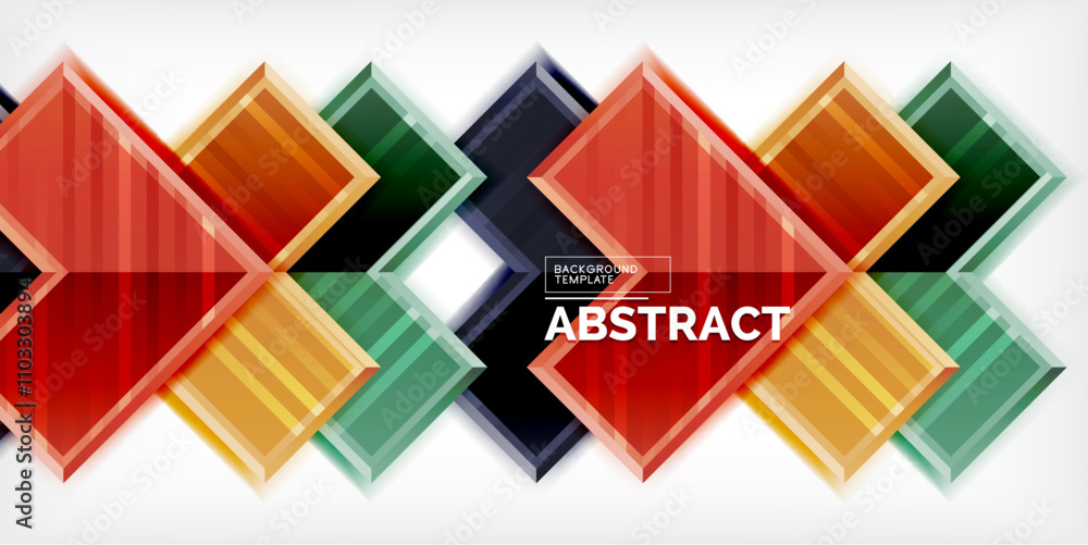 Poster Arrow symbols created with 3d effects and line texture geometric abstract background