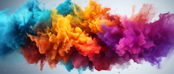 Obraz premium Vibrant Explosion of Colorful Paint Powder in Photoreal Artwork