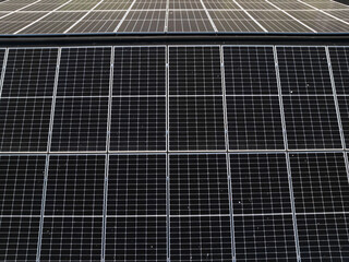 Green eco energy. Concept photo for solar panels. Photovoltaic electric energy. Solar panels on a...