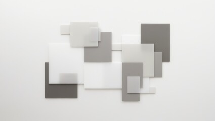 Abstract Grey White Square Geometric Pattern Design Blocks
