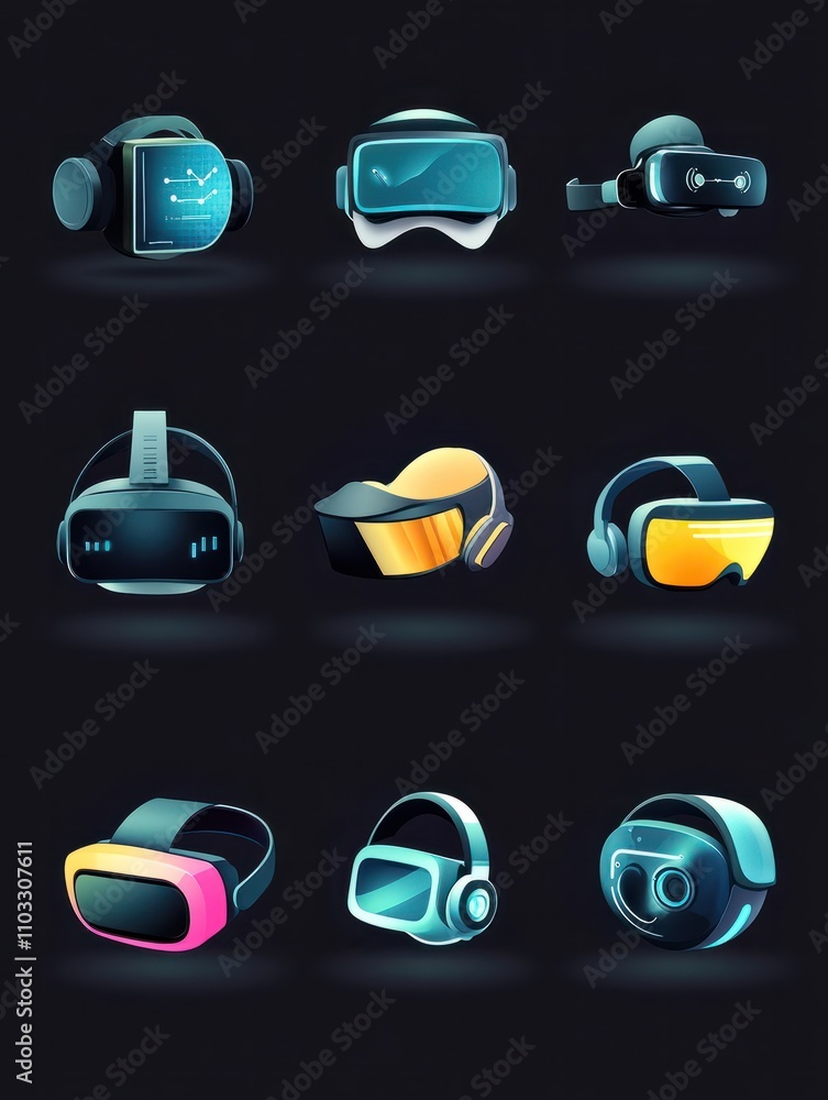 Poster virtual reality icon. internet things icons universal set for web and mobile