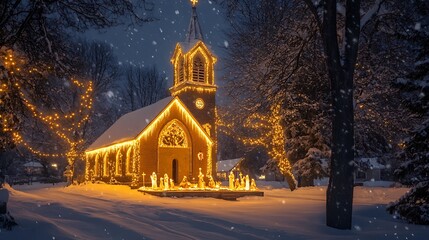 the church in a snow