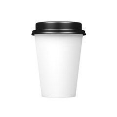 Paper coffee cup. Mockup. Blank. Transparent background. 3d illustration.