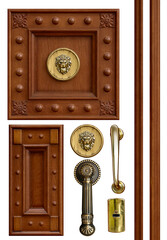 woodwork door design element set