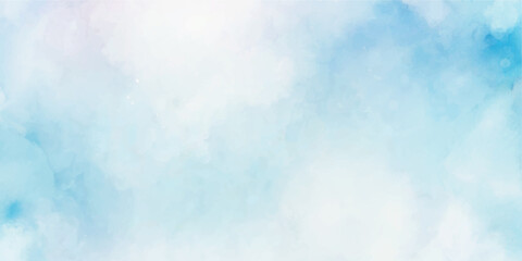 abstract watercolor background illustration. Light blue with watercolor Soft cloud in the sky background. abstract blue sky with clouds background.
