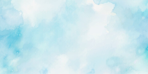 abstract watercolor background illustration. Light blue with watercolor Soft cloud in the sky background. abstract blue sky with clouds background.
