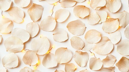 Soft, pale rose petals scattered on a light background.