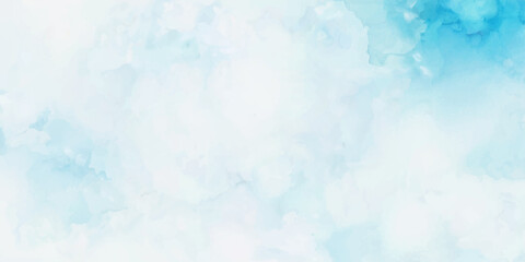 abstract watercolor background illustration. Light blue with watercolor Soft cloud in the sky background. abstract blue sky with clouds background.
