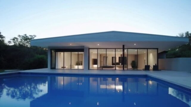Modern house video with a pool