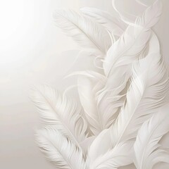Floating White Feathers in Soft Light