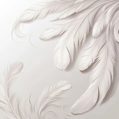 Fototapeta premium Floating White Feathers in Soft Light