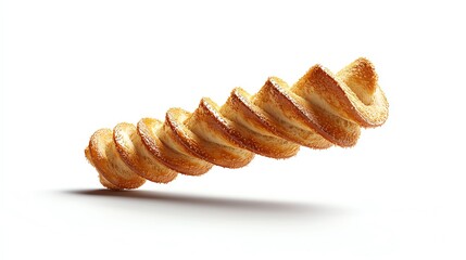 Curly potato snack, white isolate background