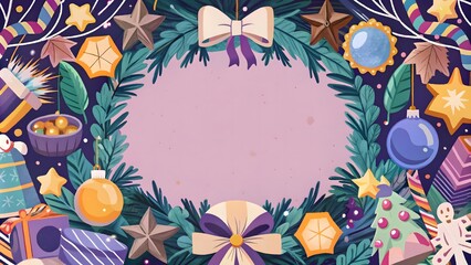 Christmas frame Background with ornaments