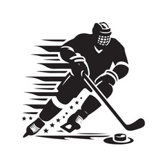 Fototapeta premium ice hockey player silhouette vector illustration