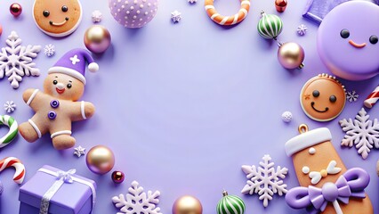 Christmas frame Background with ornaments
