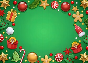 Christmas frame Background with ornaments