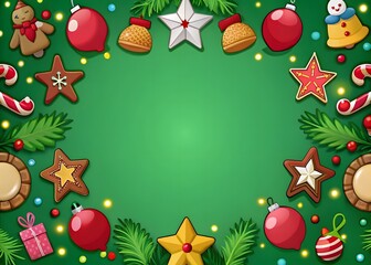 Christmas frame Background with ornaments