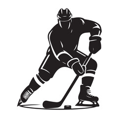 Obraz premium ice hockey player silhouette vector illustration