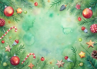 Christmas frame Background with ornaments