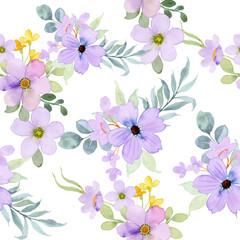 Watercolor flowers background for design. Floral border frame card template.