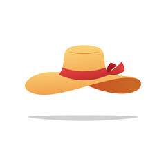 Sun hat vector isolated on white background.