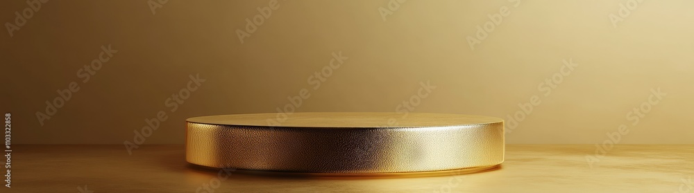 Poster 3d render of a minimal gold podium scene background for product display presentation