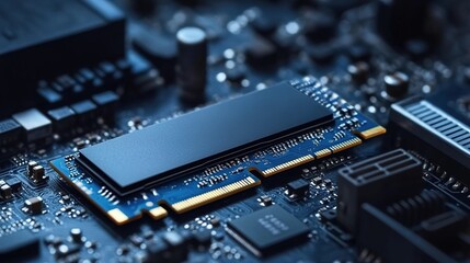 Fototapeta premium A high-performance SSD with USB-C connectivity, offering fast data transfer speeds and reliable storage for modern devices, ideal for professionals and tech enthusiasts.