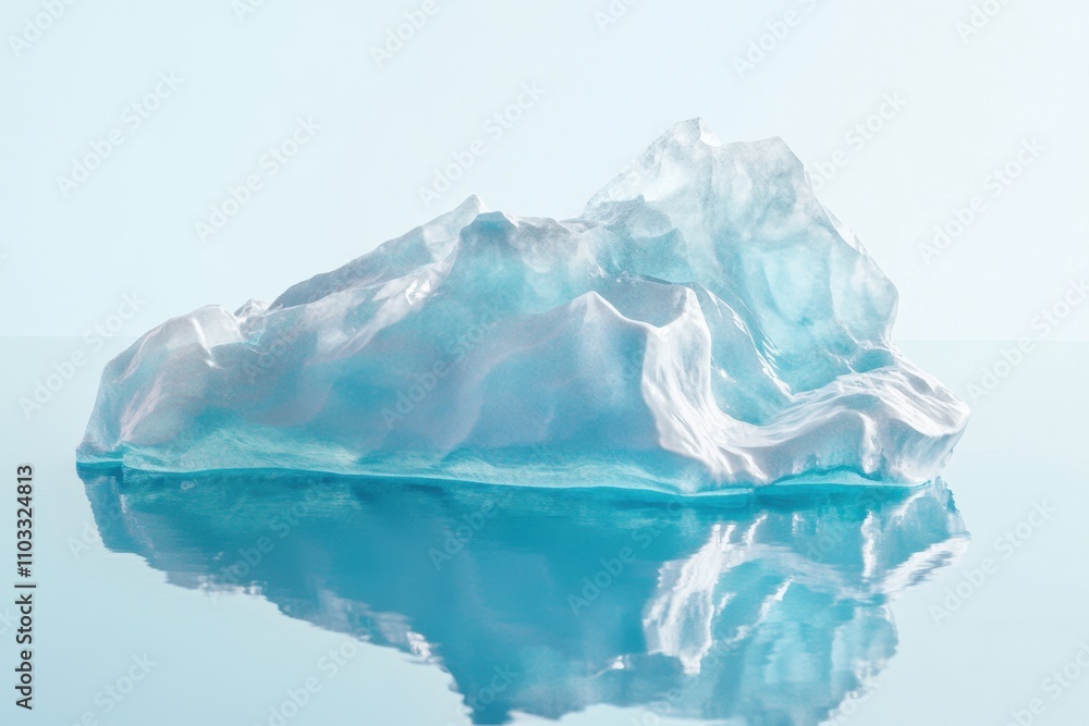 Poster a large ice block is floating in the water