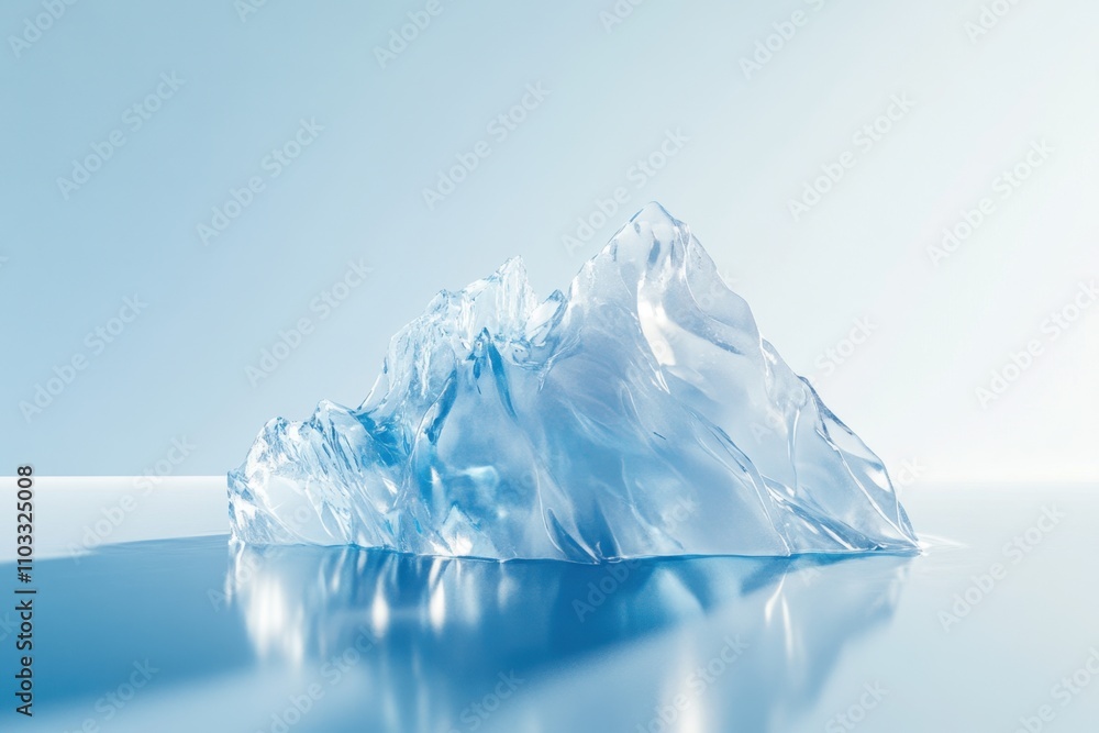 Poster a large ice block is floating on the water