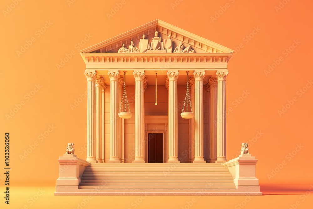 Poster a large building with columns and a dome on top