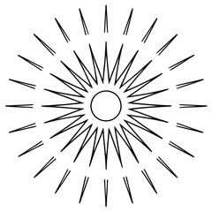 Obraz premium Bohemian Sunburst Design Radiating sunburst patterns in fine line art with intricate geometric details and bohemian aesthetics Adobe Illustrator Artwork