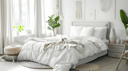 Modern style interior design 3d illustration