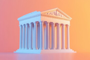 Fototapeta premium A white building with columns and a dome on top