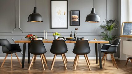 Modern style interior design 3d illustration