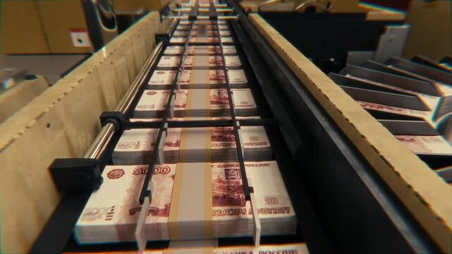 Money Press Printing Russian Roubles