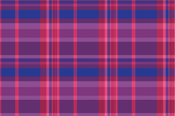 Industry vector tartan textile, female seamless plaid pattern. Discount check texture background fabric in pink and pride colors.