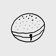 Berliner Doughnut Illustration
