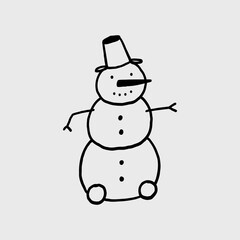 Simple Hand Drawn Snowman Art