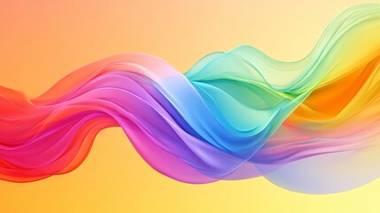 Vibrant abstract rainbow wave background featuring flowing blue, pink, yellow, orange, and purple gradient colors