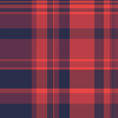 Small background check tartan, lovely texture plaid pattern. 70s vector seamless fabric textile in red and pink colors.