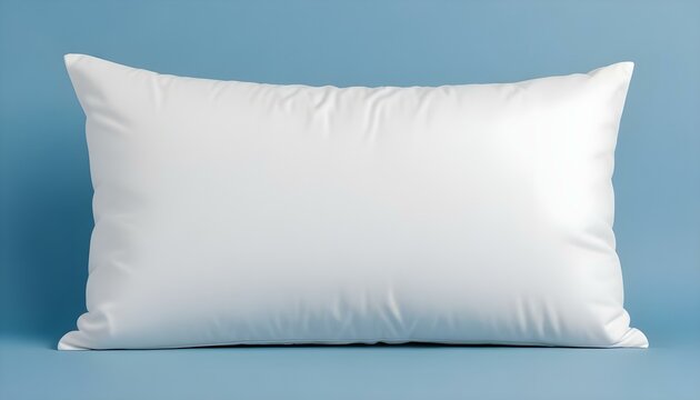 Una almohada blanca sobre un fondo azul