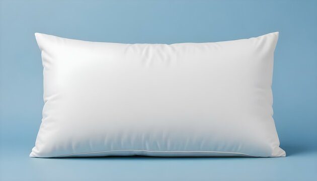 Una almohada blanca sobre un fondo azul