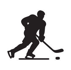 ice hockey player silhouette vector illustration