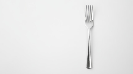 single fork on a white background
