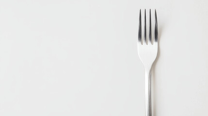 single fork on a white background