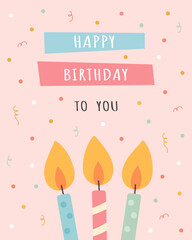 Happy birthday greeting vector poster design