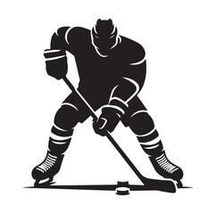 ice hockey player silhouette vector illustration