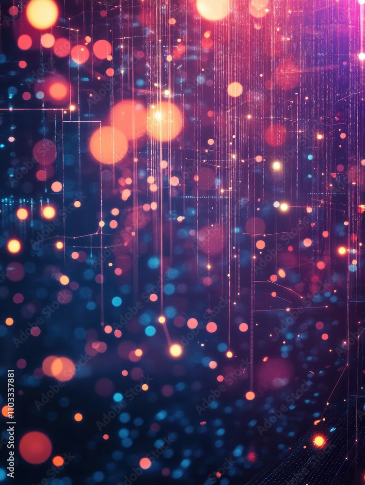 Poster cryptocurrency blockchain network background. bright glowing symbols. futuristic big data informatio
