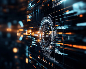 Ai generated visuals showcase digital space graphic design futuristic environment macro viewpoint innovation concepts